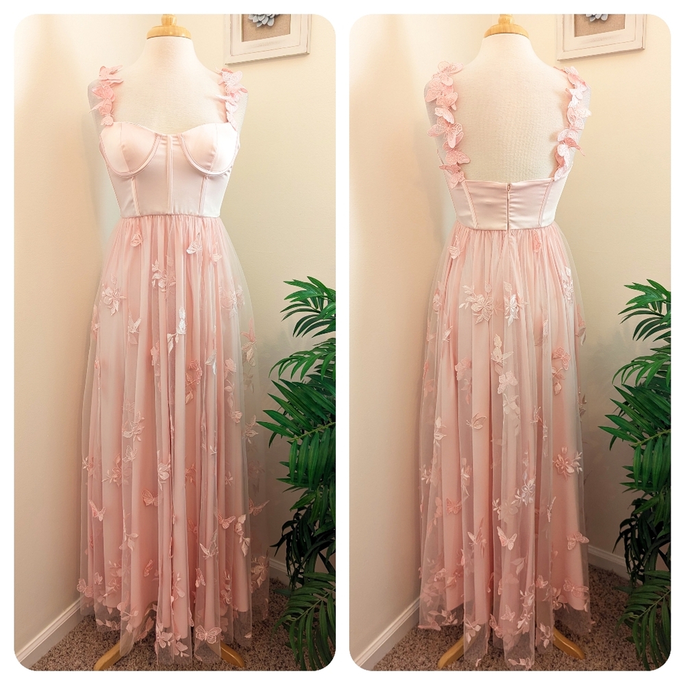 ANTONIO MELANI Pink Floral Maxi Dress